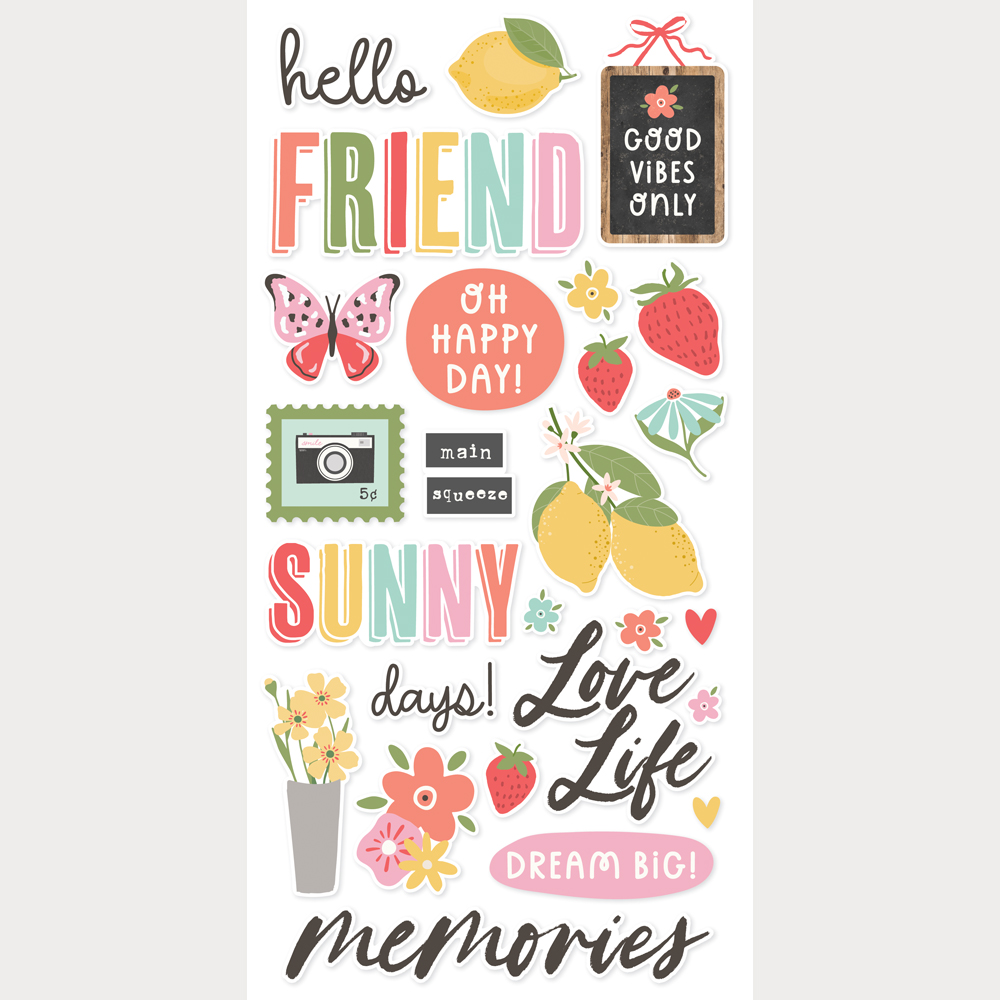 Simple Stories - Pink Lemonade Foam Stickers (26322)