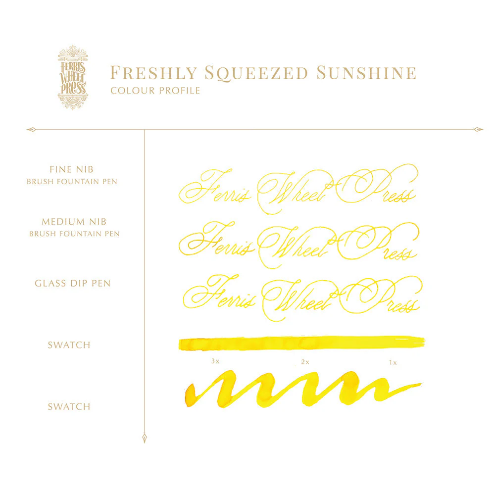 Ferris Wheel Press - 38ml Fountain Pen Ink Freshly Squeezed - Freshly Squeezed Sunshine (INK-38-FSS)