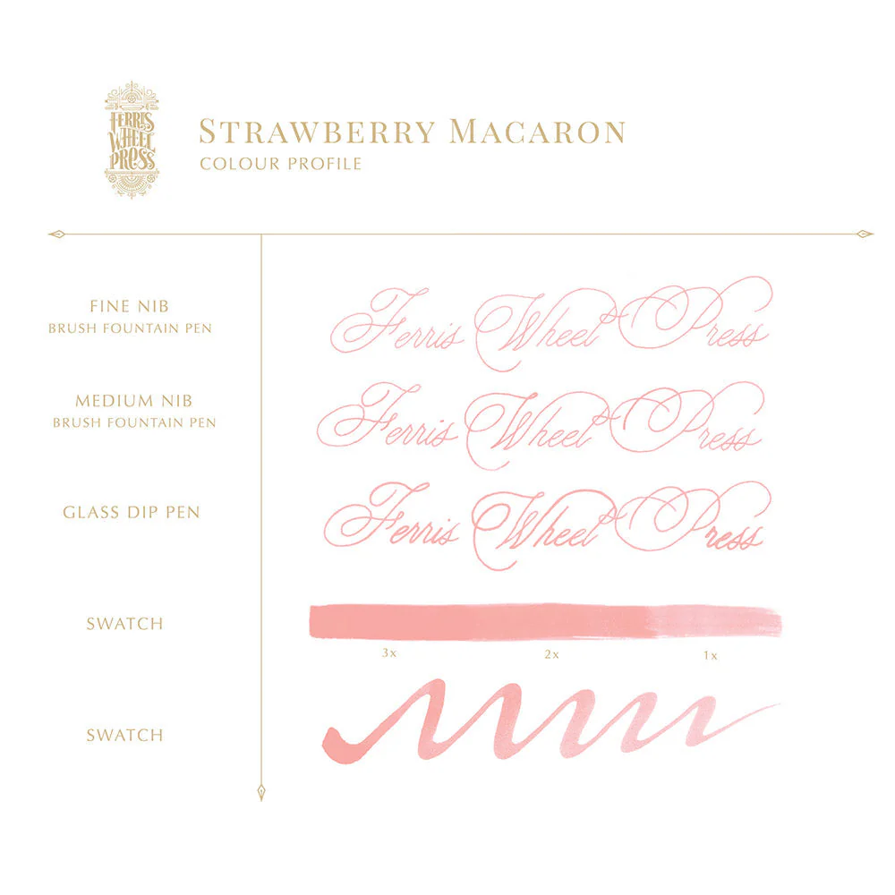 Ferris Wheel Press - 38ml Fountain Pen Ink The High Tea Collection - Strawberry Macaron (INK-38-SM)