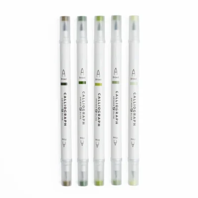 Archer & Olive - Leaf Green Hues Sets of 5 - Calliograph  (EDCL002)